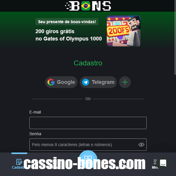 Bônus de Cadastro Bons